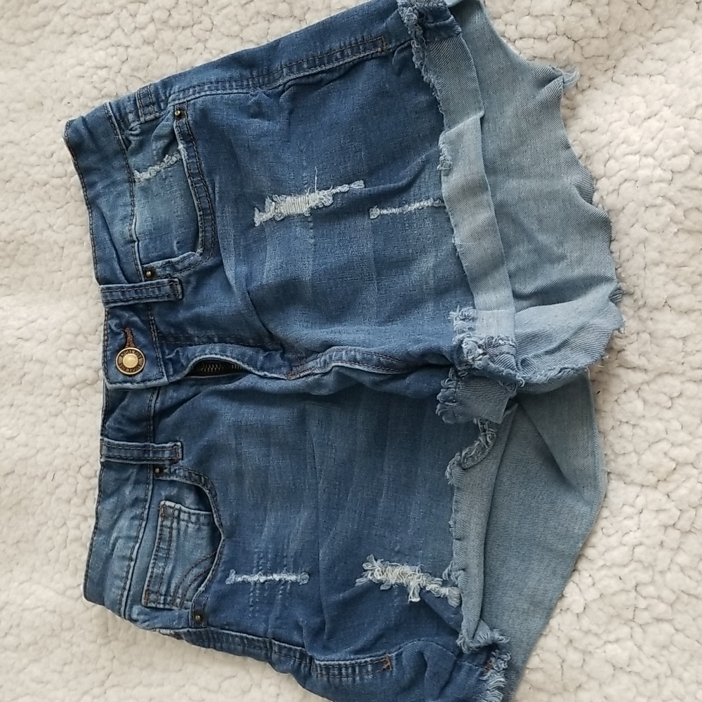 Angel Kiss Women's Mid Rise Distressed Denim Shorts
